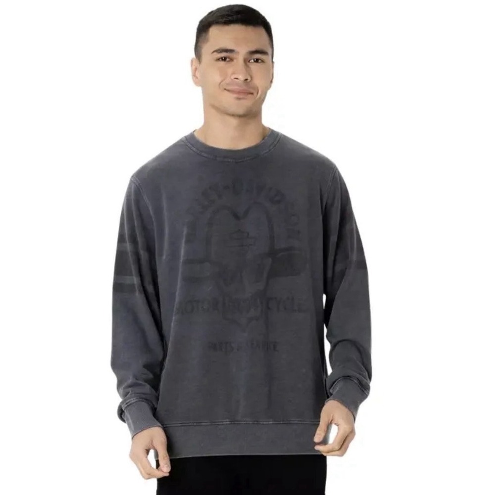 Men's Harley Davidson Cowboy Rider French Terry Crewneck Sweatshirt XL Skull